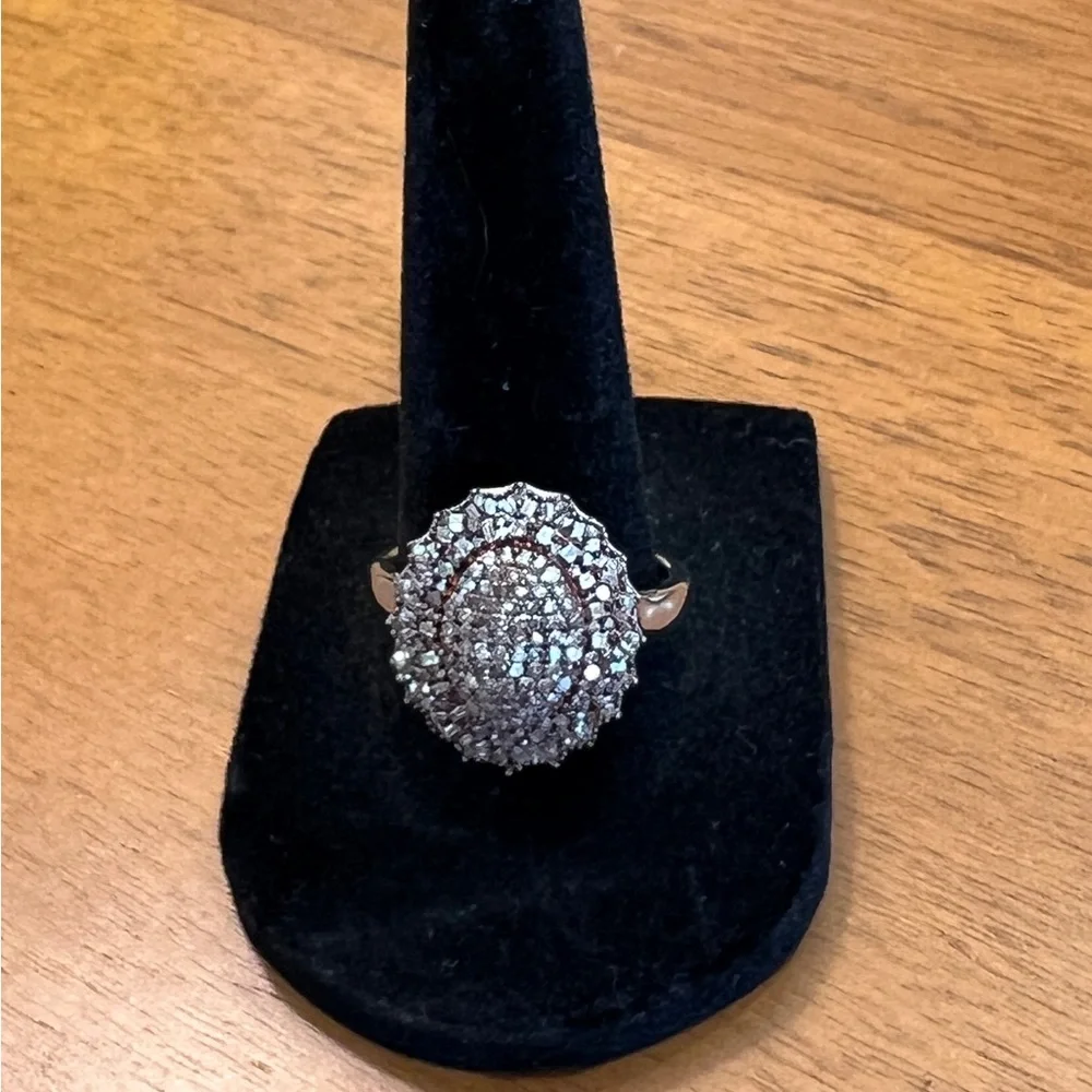 Champagne Diamond Sterling Silver Ring - Picture 1 of 11